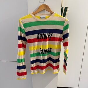 Ganni Multicolor Striped Long Sleeve Tee